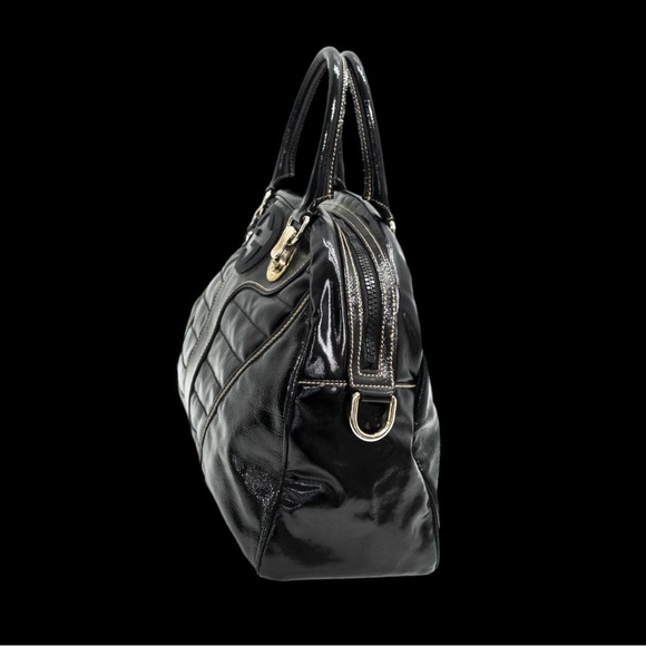 AUTHENTIC GUCCI DIALUX SNOW GLAM BOWLER BLK LEATHER SILV GG SHOULDER BAG W/CHAIN - Picture 8 of 10